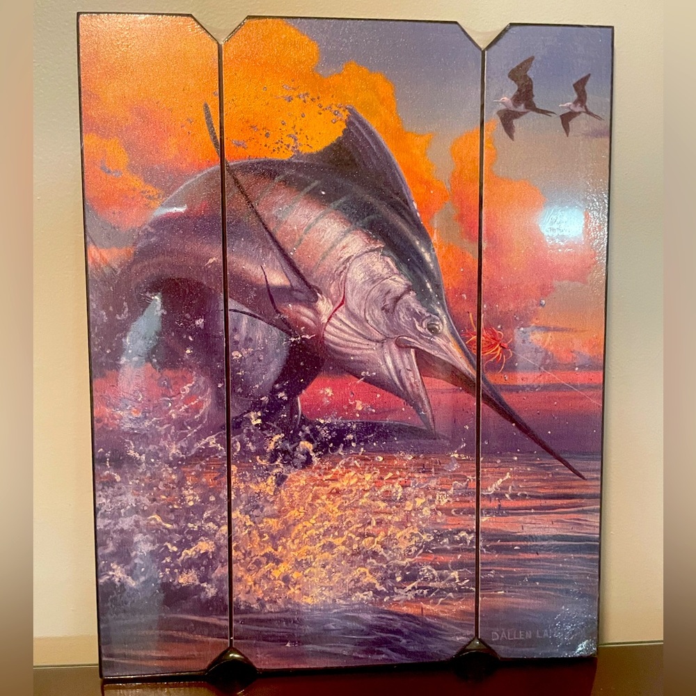Discontinued Sailfish/Billfish/Marlin Painting Artwork on Hard Board 20"x16"